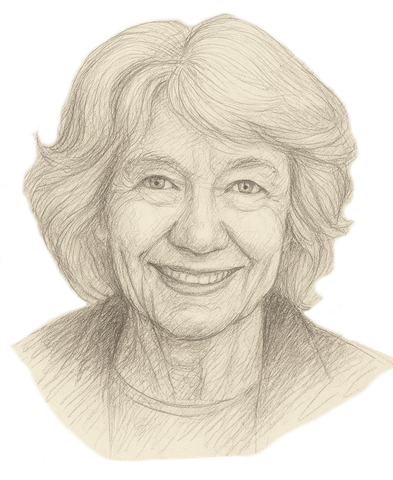 Рисунок, сделанный с одной из фотографий психолога Элейн Арон