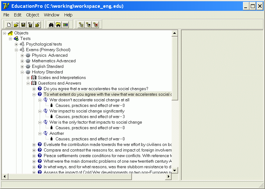 Test Structure - Questions, Answers and Weights Test Structure of Sindy